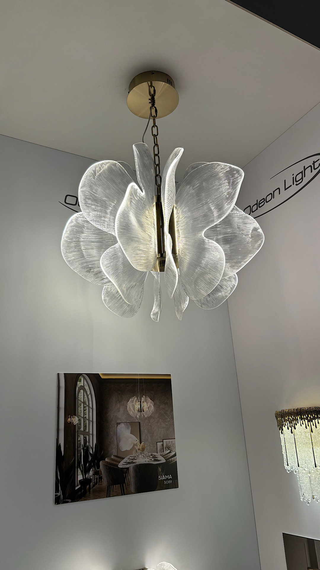 Люстра 80 см, LED*115W, 3500К, 7789lm Odeon Light Siama 5089/115L, под латунь