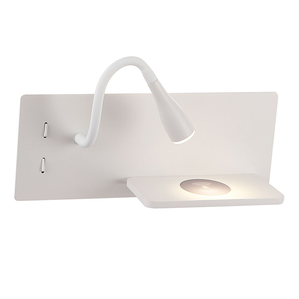 Бра 30**12- см, 2*LED*3+8W, 3000K, Crystal Lux Elqi CLT 217W Qi+USB WH, Белый