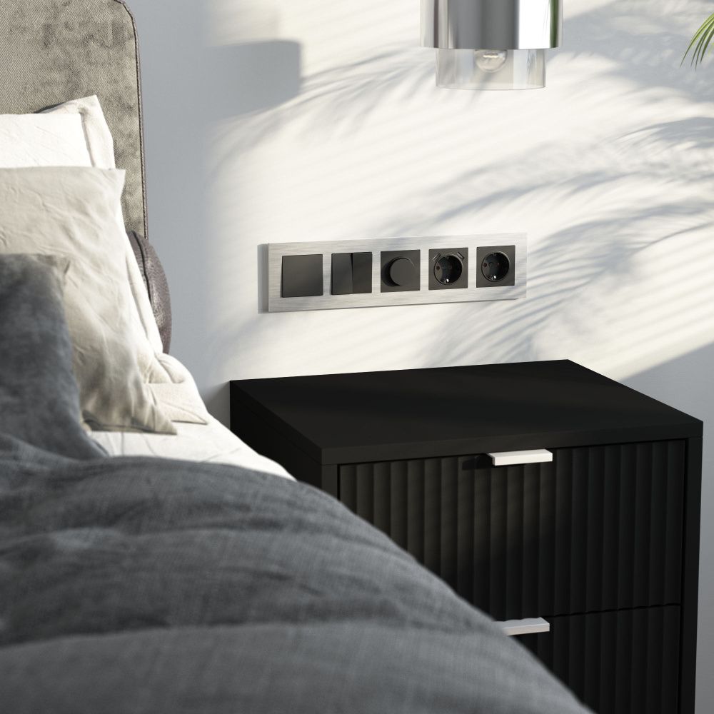 W0053506 Рамка на 5 постов  AluMax, алюминий Werkel, 4690389214318