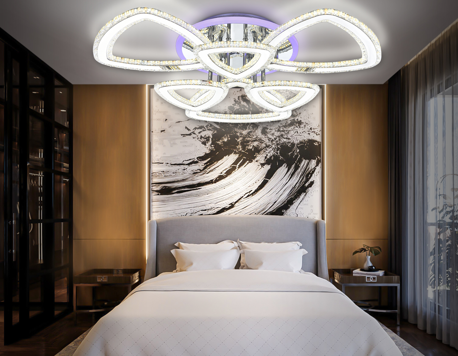 Светильник 67*61*13 см,  153W, 3000К, хром Ambrella Acrylica Original FA8861