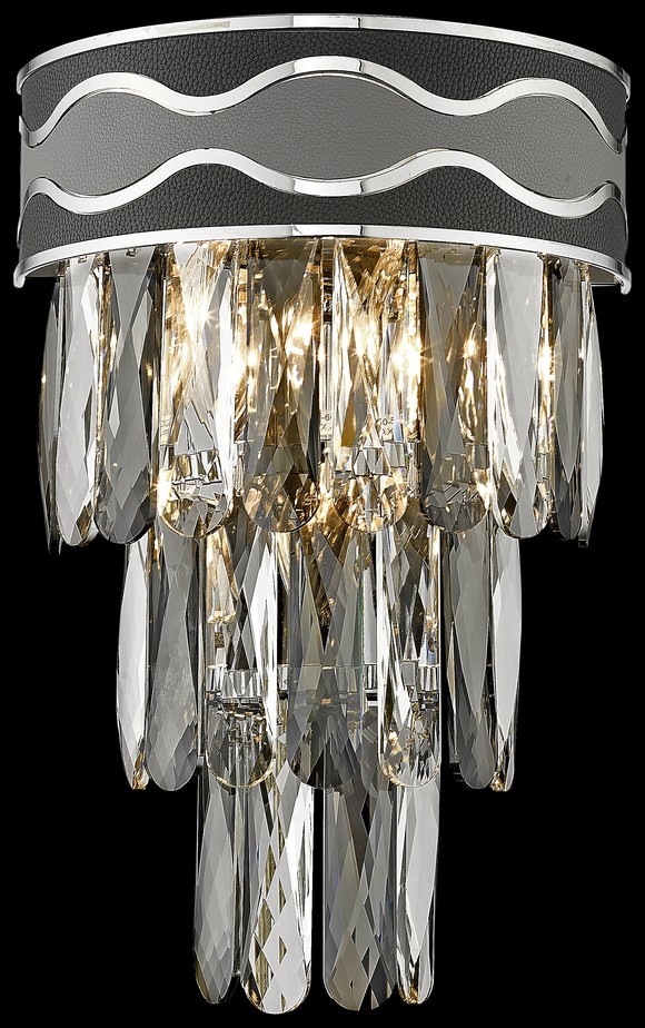 Светильник настенный Wertmark Calista WE135.03.101, 15*26 см, хром, серый, черный