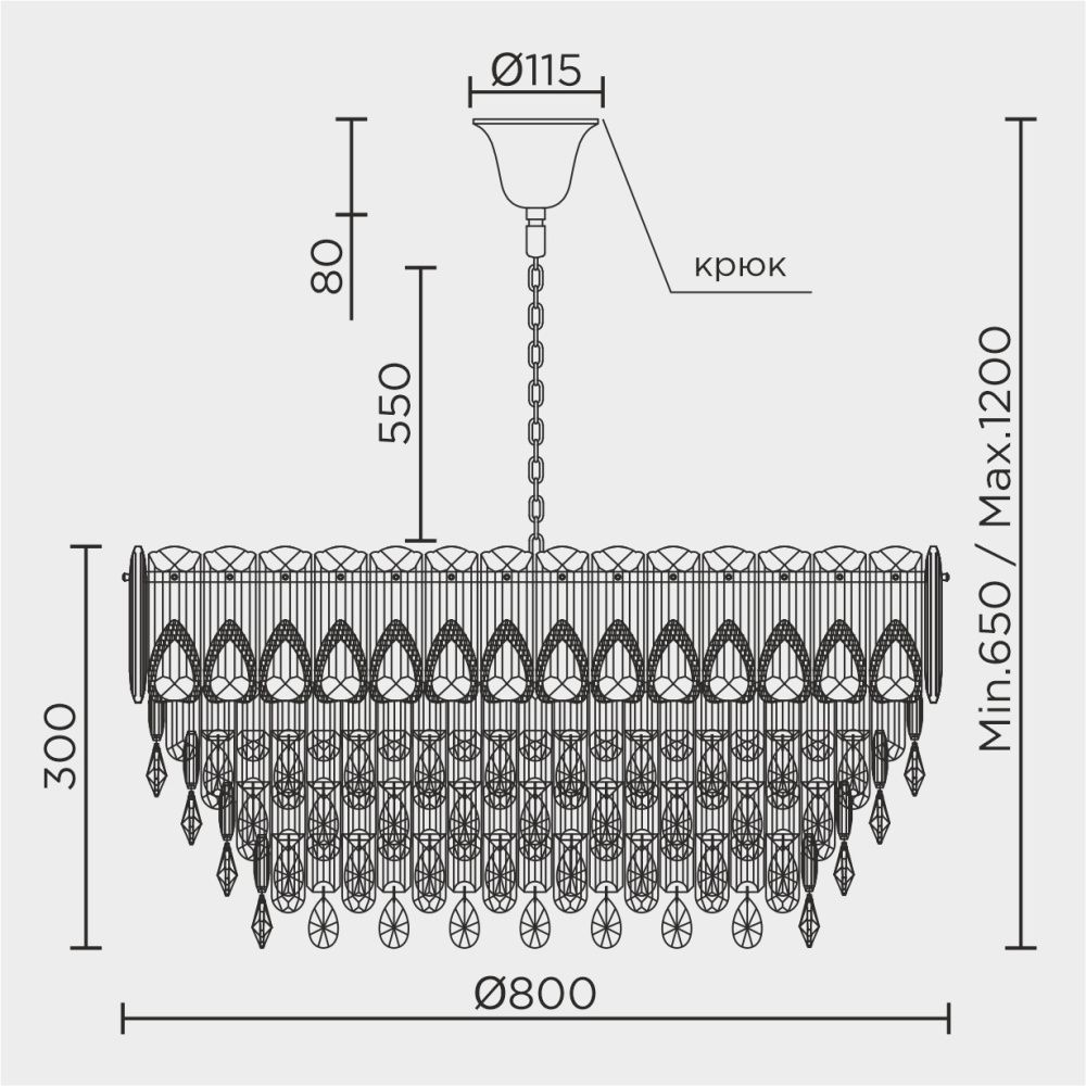Подвесная люстра MODELUX ML.7220.800 GD
