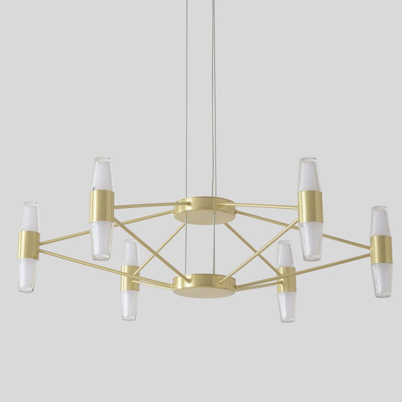 Подвесная люстра 60 см, 36W, 3000K, Crystal Lux DOROTEA SP6 GOLD, золото