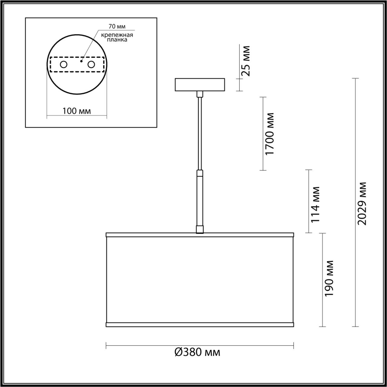 Подвес 38*38*202,9 см, 1 Е27*10W, Odeon Light Bergi, античная бронза 5064/1