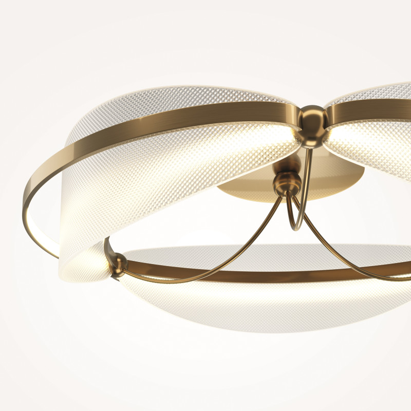 Накладная люстра 60*60*19 см, LED, 45W, 3000К, Maytoni Breeze MOD281CL-L45BS3K латунный