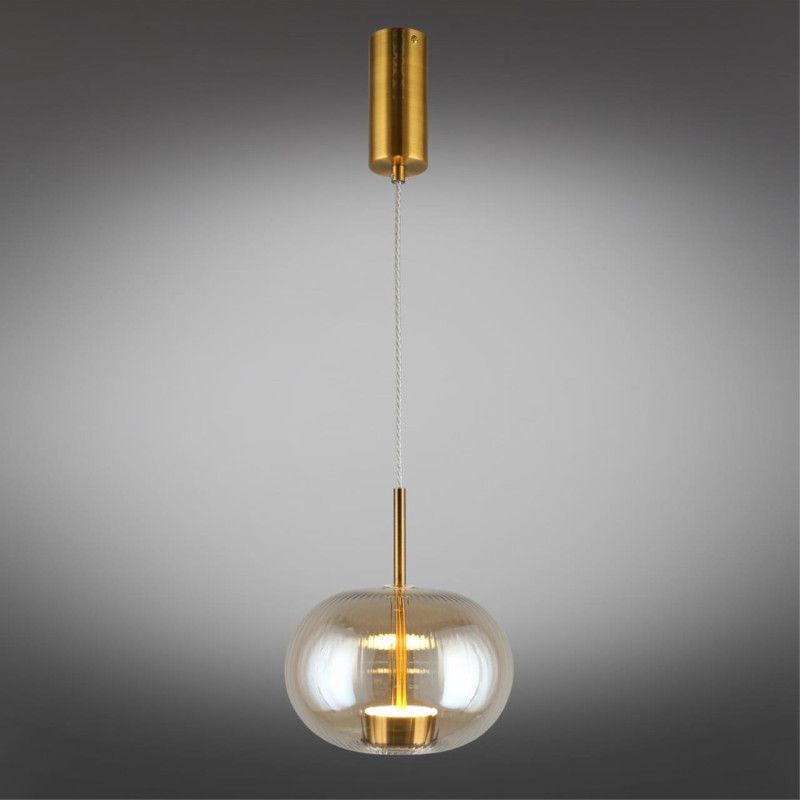 Подвесной светильник 22*50-145 см, 1*LED, 12W, 3000K, Aployt Ambr APL.057.06.12, латунный
