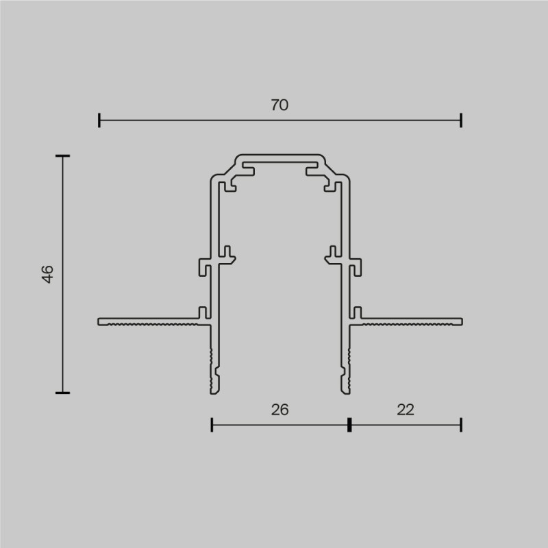 Шинопровод 2 м Exility встраиваемый под ГКЛ 12,5мм, черный 200*7*4,6 см, LED*W TRX034-422.12B Maytoni, Черный