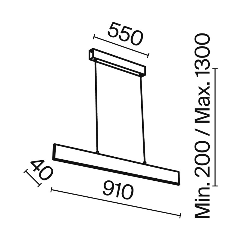Светильник LED 91 см, 23W, 4000K Maytoni Step P010PL-L23B4K, черный