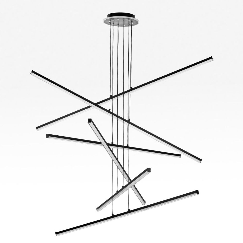 Люстра подвесная 120*21-130 см, LED 200W, 3000-5500K, 18000Lm, 27 м2 Citilux Trent CL203761  с пультом черный матовый