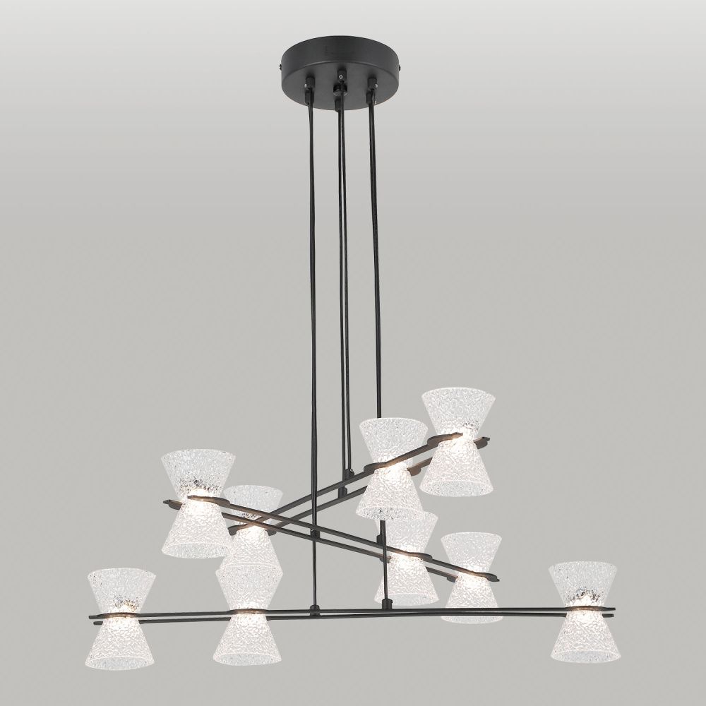 Люстра подвесная *60*35-120 см, 9*LED*3W, 3000K, Lussole Sherman LSP-7471, черный