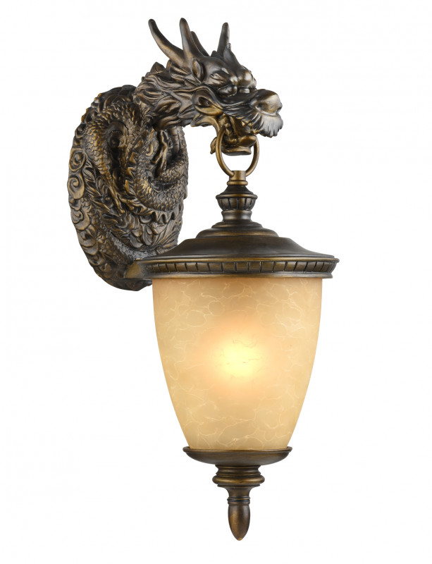 Уличный светильник Favourite Dragon 1716-1W, D320*W230*H560, металл и гипс, цвет коричневый