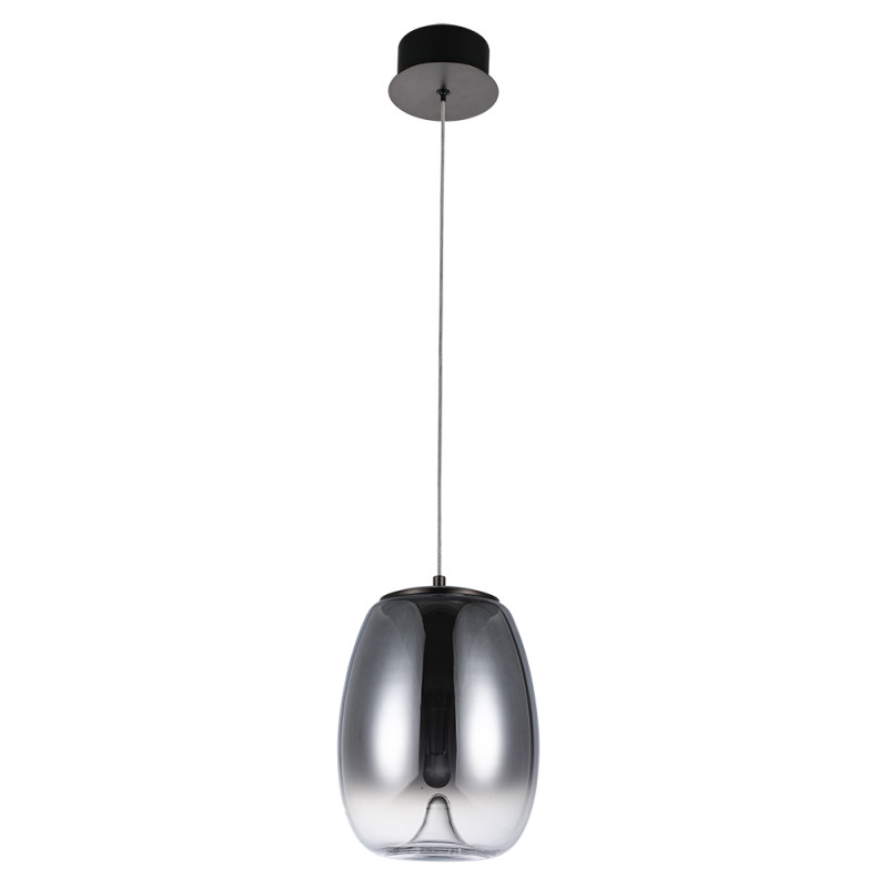 Светильник подвесной 20*28 см, 1 LED*8W, 4000 К, Divinare Campo 5874/51 SP-8, Дымчатый