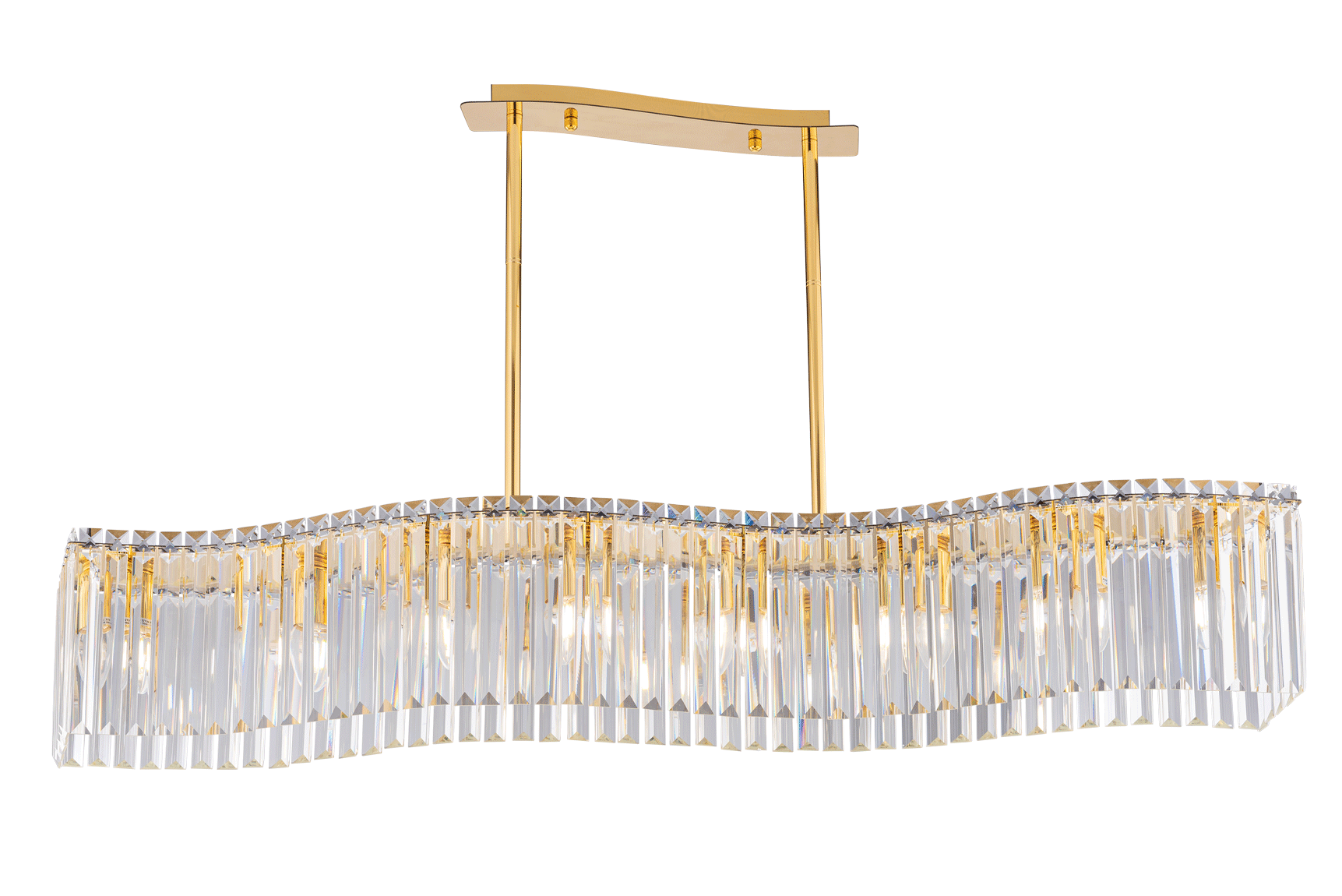 Люстра 1200*210*550, 8*E14, 40W NewRgy Cristallo 3100E/8A GOLD+CLEAR, Золото+прозрачный