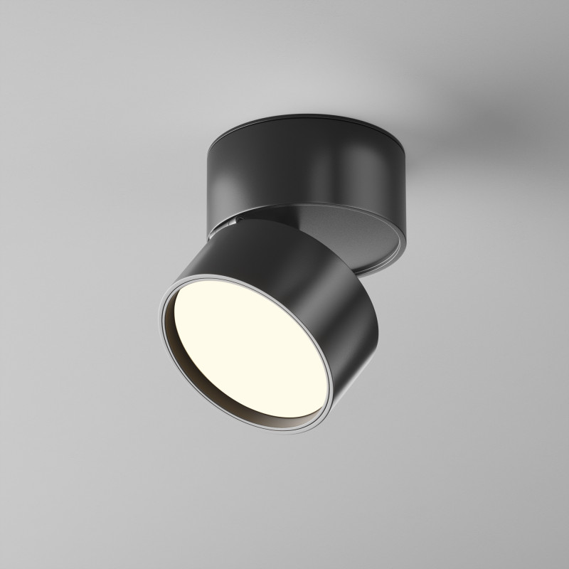 Накладной светильник 8,5*8,5*8 см, LED, 12W, 3000К, Maytoni Technical ONDA C024CL-12W3K-B-1 черный