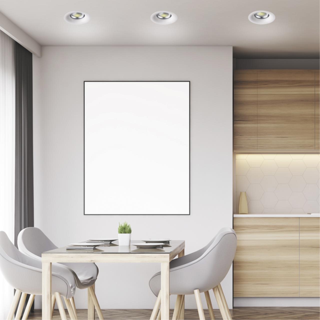 Встраиваемый светильник 12 см, 10W, 4100К, белый, дневной свет, Novotech Glok 358024, светодиодный