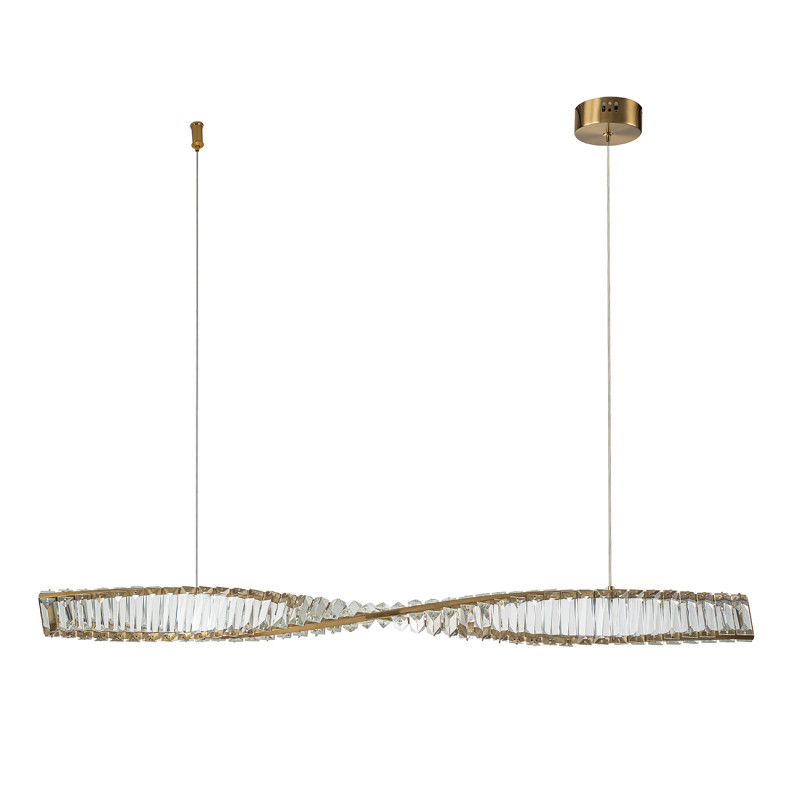 Подвесной светильник 7,6*100*150 см, 1*LED*16W, 4000К Indigo Crystal V000075L, бронзовый, 12015/B/1PL Brass
