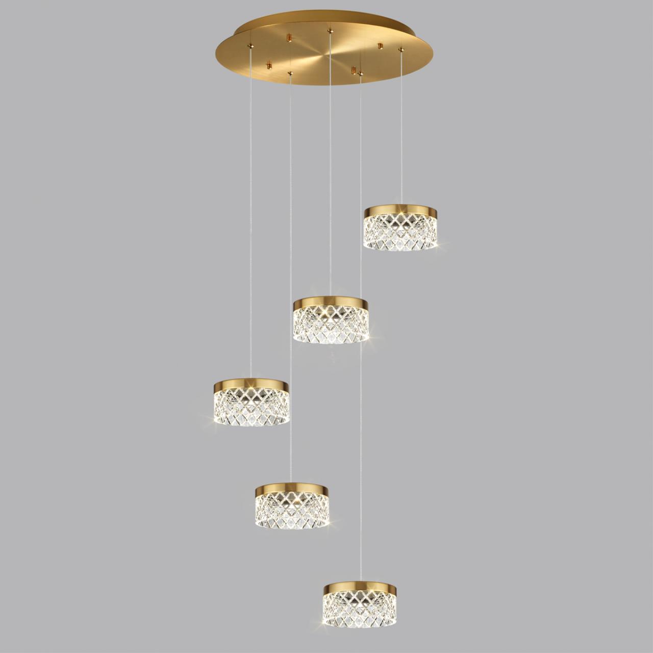 Люстра 50*50*150 см, 1 LED*30W, 4000 К, Odeon Light Fivre, античная бронза 5032/30L