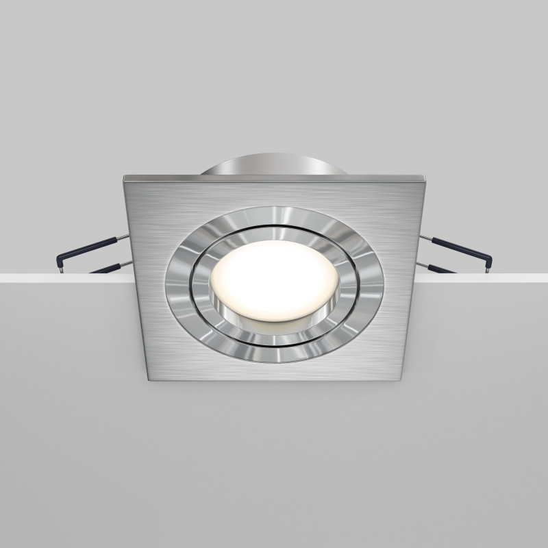 Светильник, 9 см, серебро, Maytoni Atom DL024-2-01S, встраиваемый