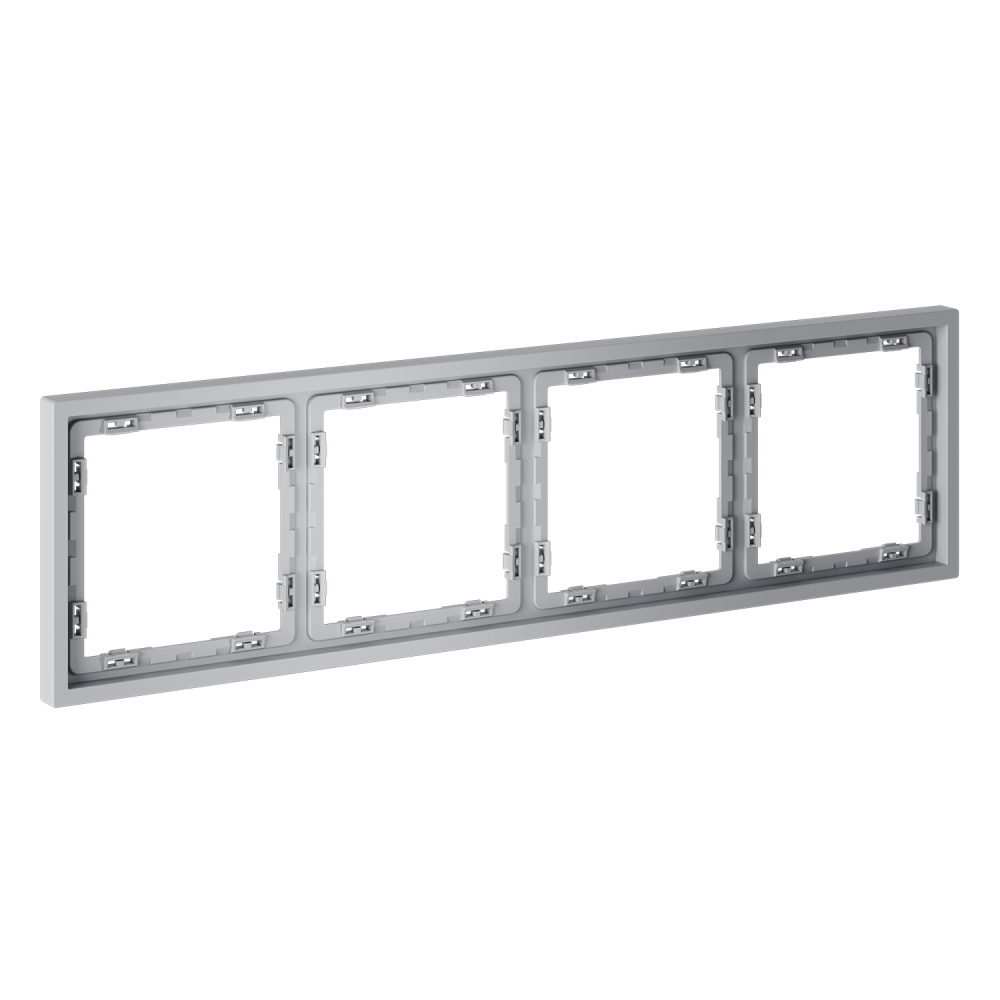Рамка пластиковая S70 на 4 поста, серый Voltum VLS100416