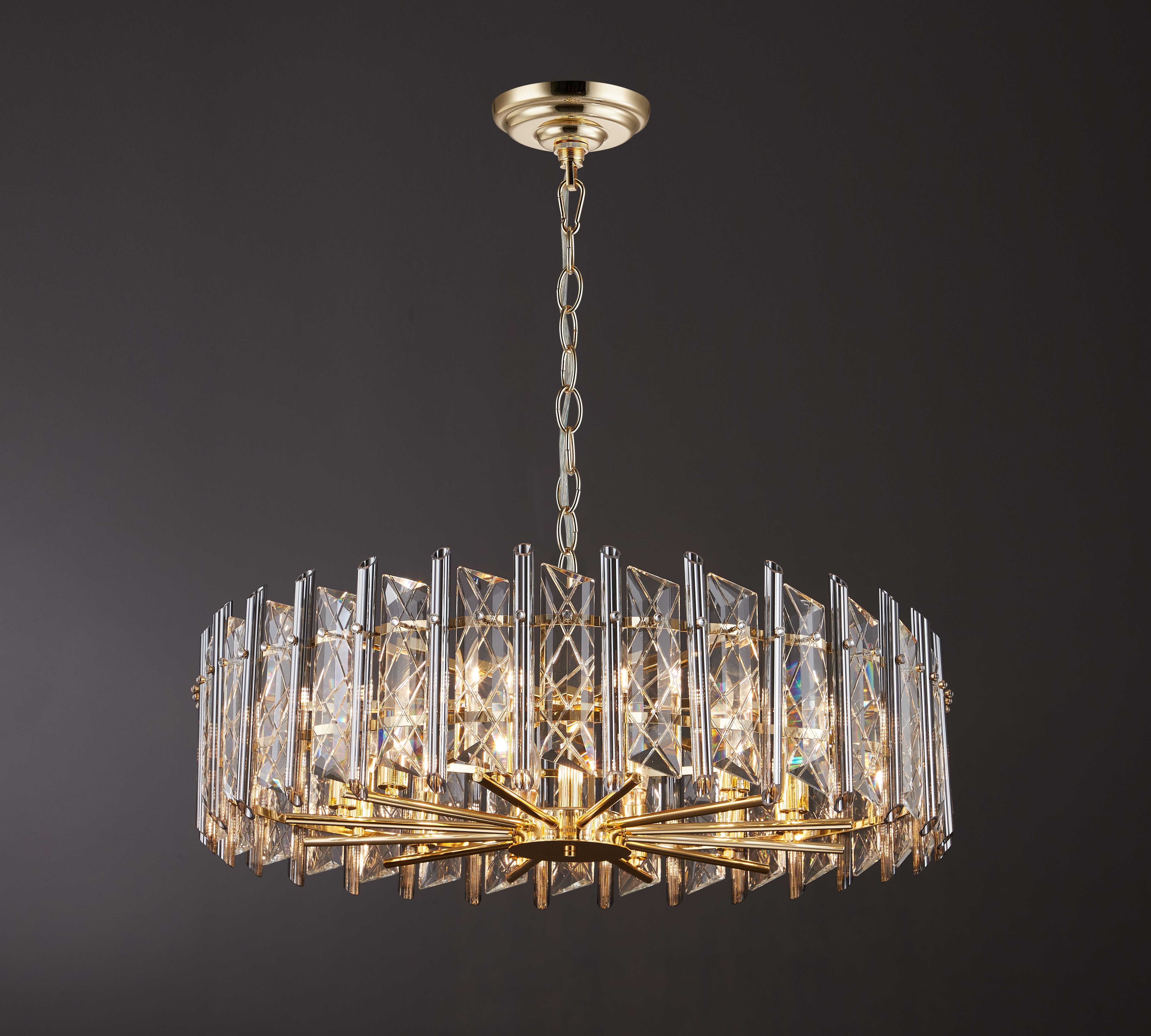 Люстра  800*240, 12*E14, 40W NewRgy Cristallo B8-D800 H-GOLD, Золото