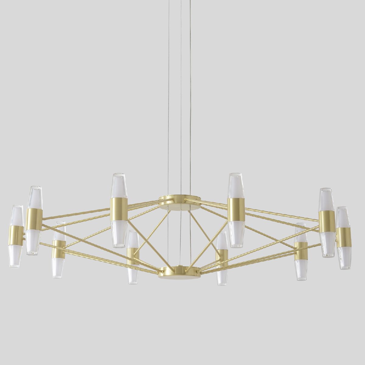 Подвесная люстра 80 см, 60W, 3000K, Crystal Lux DOROTEA SP10 GOLD, золото