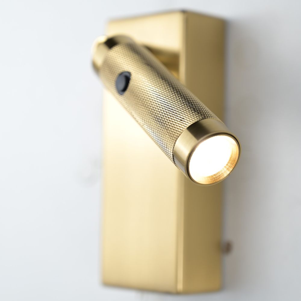 Бра Chelsom WALL LED KNURL BRASS 13*5*13 см, 1*LED*3W, 4000K, ImperiumLoft 44.603, Латунь