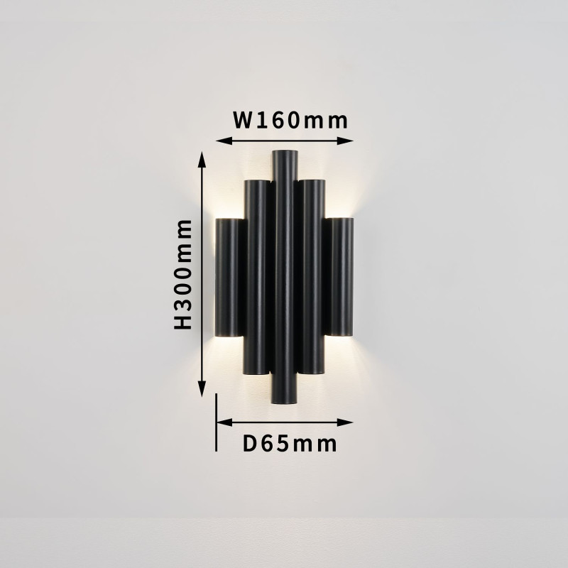 Бра 30 см, 18W, 4000K, Favourite Tubulis 4124-2W, черный