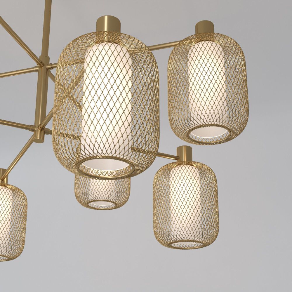 Светильник 87,5*87,5*60 см, 8*E14*60W, Eurosvet Voile 30192/8, золото, a069159