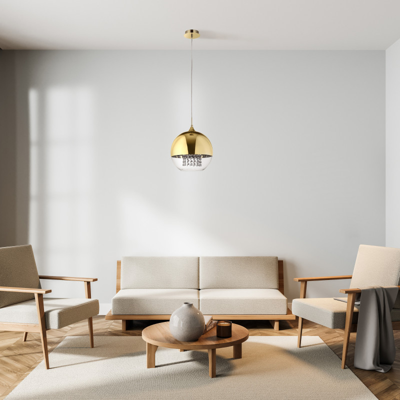 Светильник подвесной Maytoni Fermi P140-PL-170-1-G, диаметр 30 см, золото