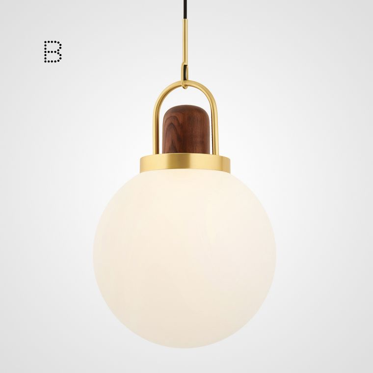 Подвесной светильник Arc Globe Шар D30 30*30*30 см, 1*E27*60W, ImperiumLoft 101295-26, Латунь, Дерево