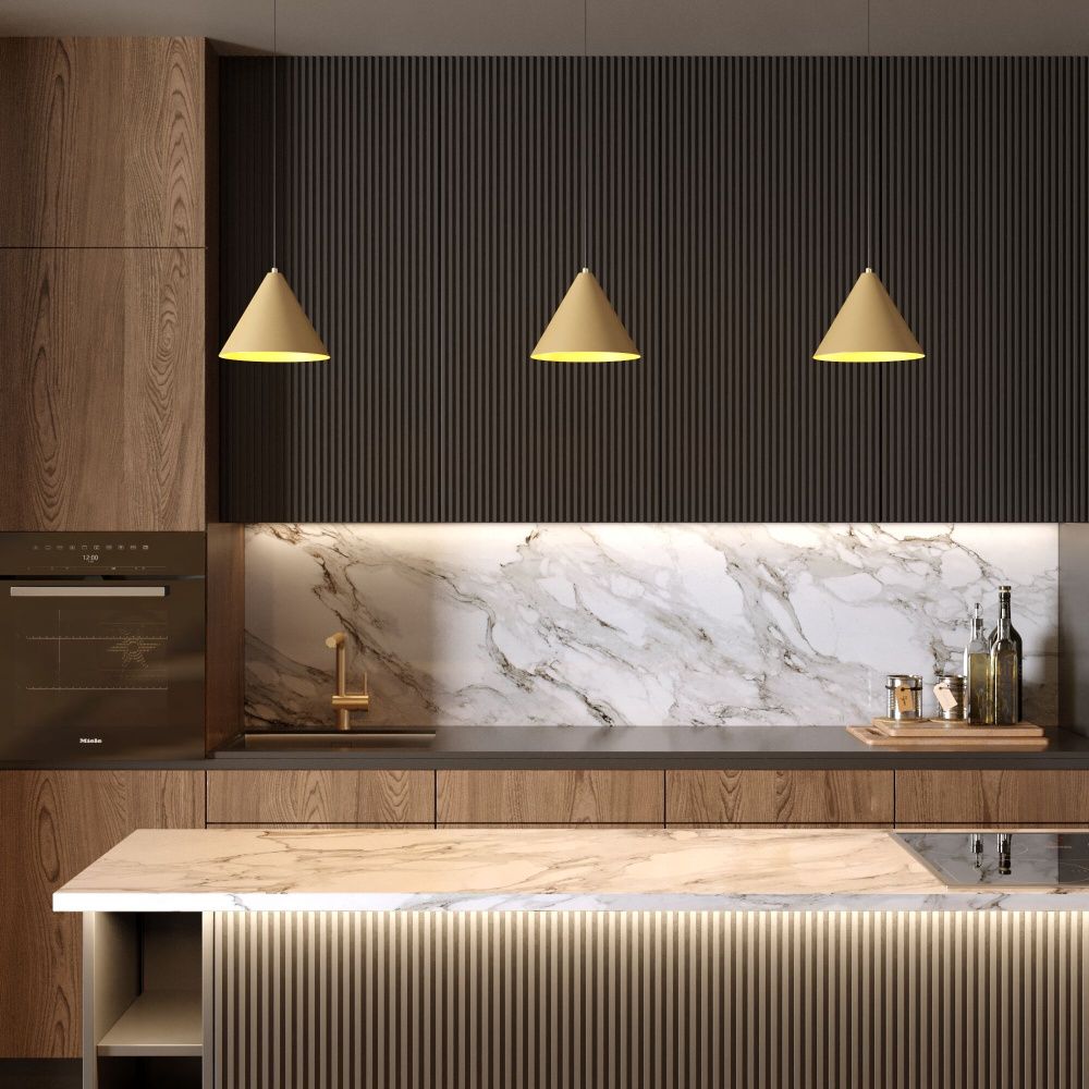 Подвесной акцентный светильник 20*20*130 см, LED, 16W, 3000K, Elektrostandard Conus 50316 LED, золото