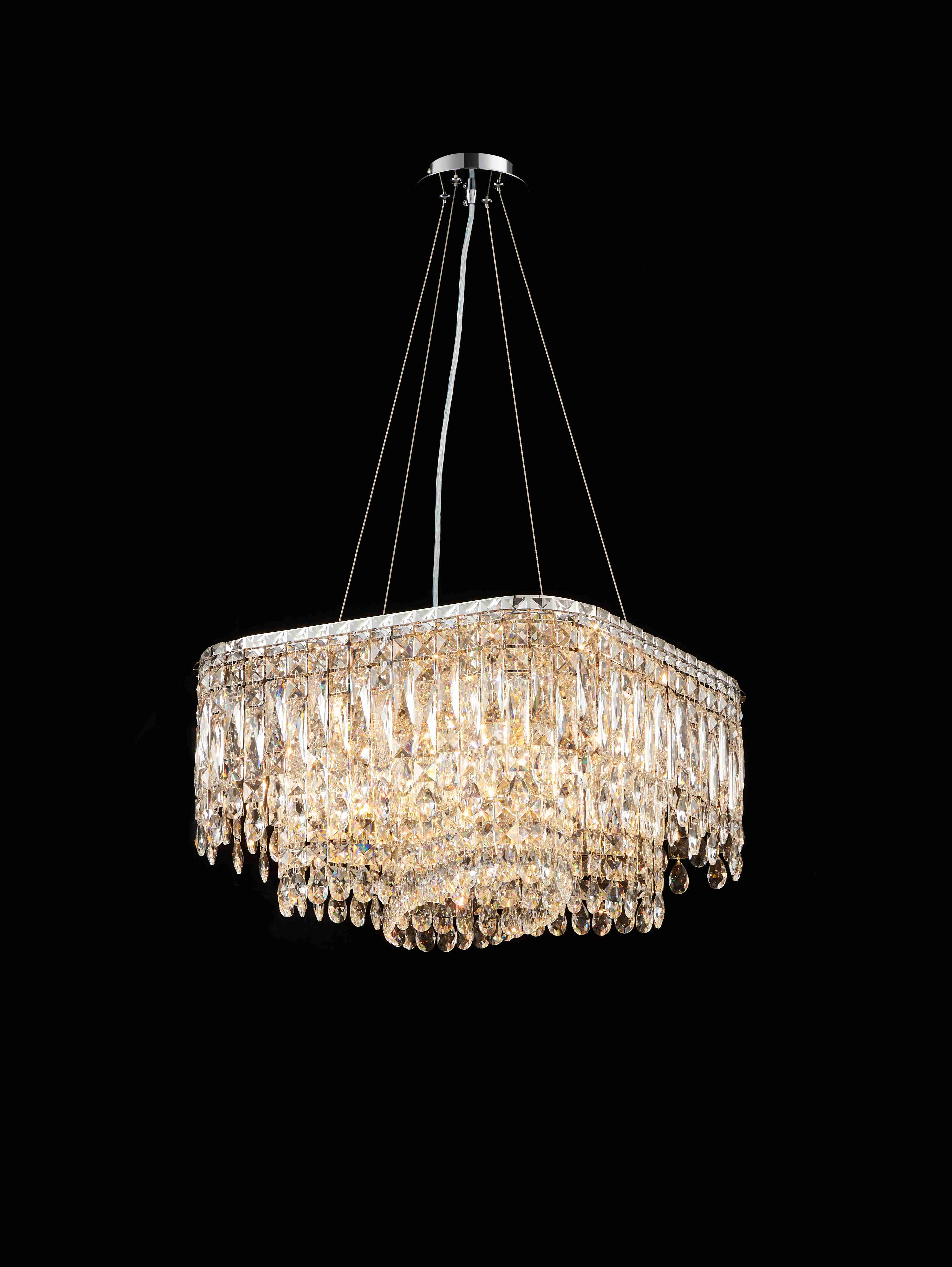 Люстра 500*280, 9*E14, 40W NewRgy Cristallo E67-ф500*H280 CHROME, Хром
