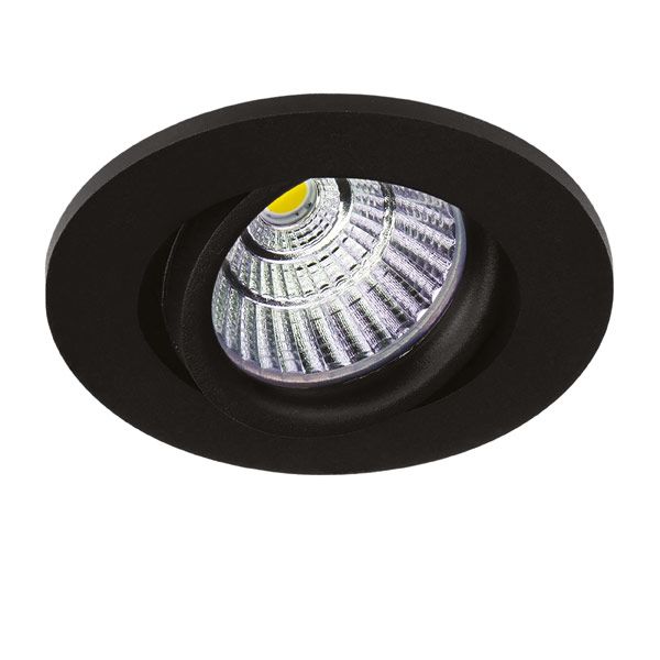 Встраиваемый светильник 10 см, 7W, 3000К, черный, Lightstar 212437, светодиодный