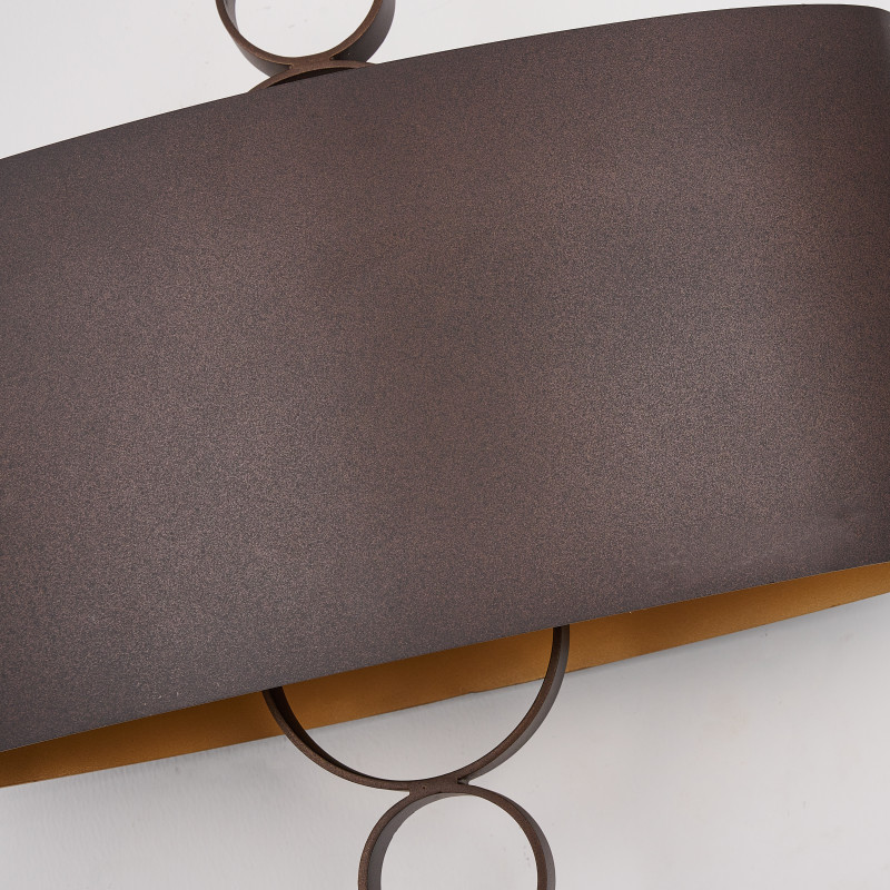 Бра Favourite Ferrous 4007-2W, D165*W400*H365, каркас двух цветов - коричневого цвета с внешней стороны и цвета золота с внутренней, декоративные элементы в виде колец