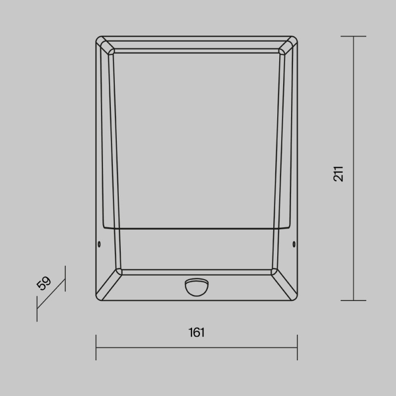 Светильник настенный 16,1*5,9*21,1 см, LED, 9W, 3000К, Maytoni Row O448WL-L9GF3KSR серый