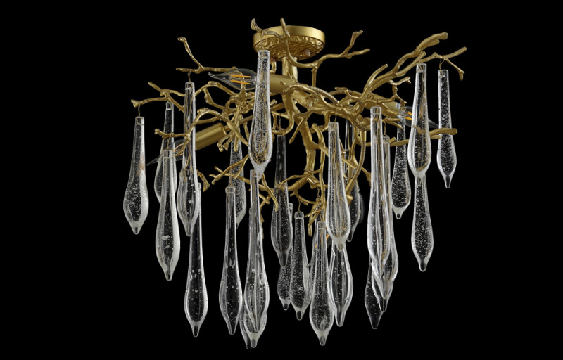 Люстра 60 см, Crystal Lux REINA PL5 D600 GOLD PEARL Золото