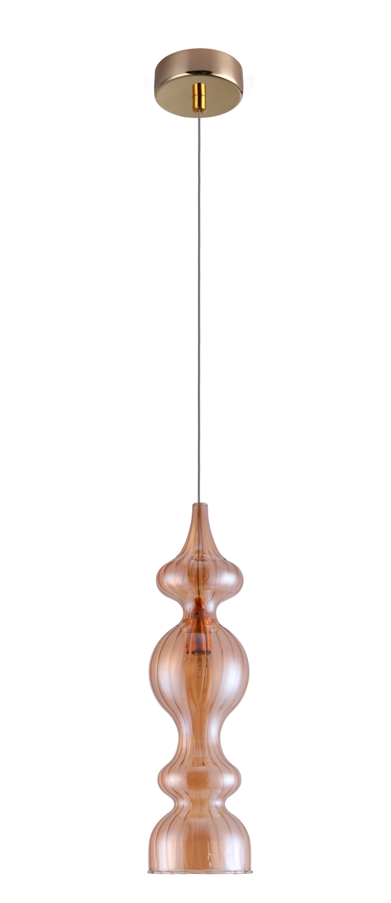 Светильник подвесной 13 см, Crystal Lux IRIS SP1 A AMBER Золотой