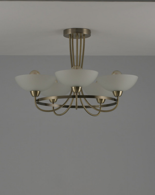 Подвесная люстра 60*55 см, E14 300 W, Moderli Lione V1204-5C Античная латунь
