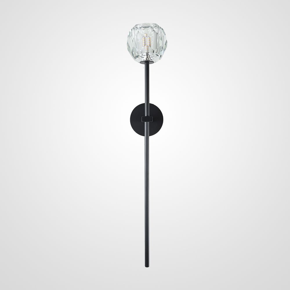 Бра RH Boule de Cristal Long Sconce Brass 13*45*45 см, 1*G9*40W, ImperiumLoft 44.305, Чёрный, Латунь