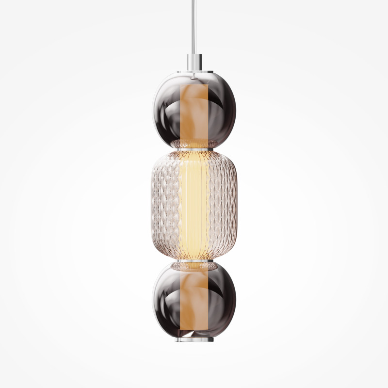 Подвесной светильник 12*12*339 см, LED, 16W, 3000К, Maytoni DROP MOD273PL-L16CH3K хром