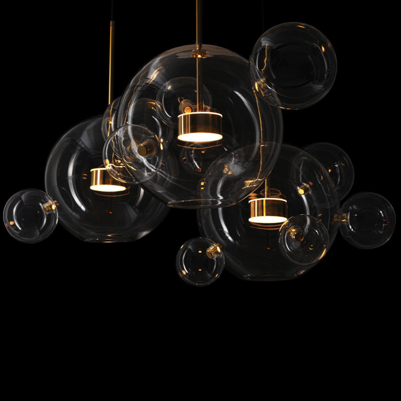  Подвесной светильник 120*46 см, 30W, 2100K LOFT IT Bolle 2027-D3 белый, золото