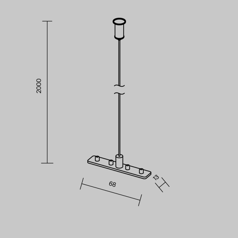 Тросовый подвес для низкопрофильного шинопровода Exility 1,3*6,8*200 см, Maytoni Technical Accessories for tracks Exility TRAM034SW-2S серебро