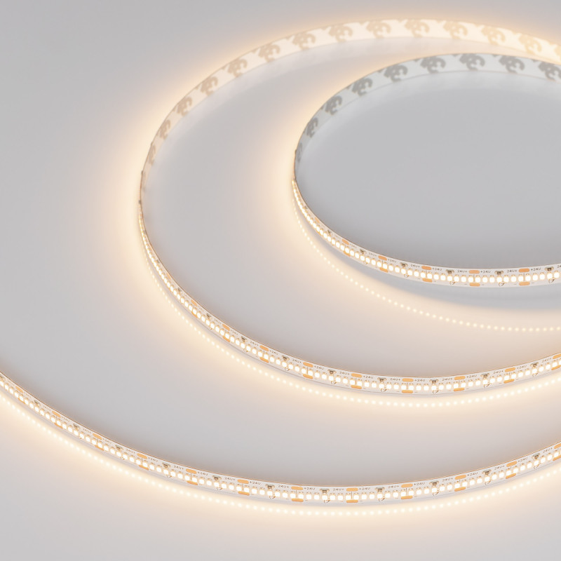 Лента MICROLED-M420-8mm 24V Warm3000 (9.6 W/m, IP20, 2216, 5m), Arlight 046744. Цена указана за 5 метров. Продается кратно 5 метрам.