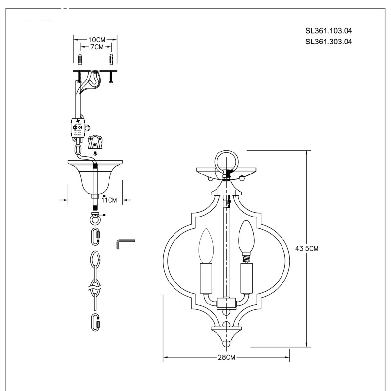 Светильник подвесной 28 см, ST LUCE FORIATE SL361.103.04 Хром