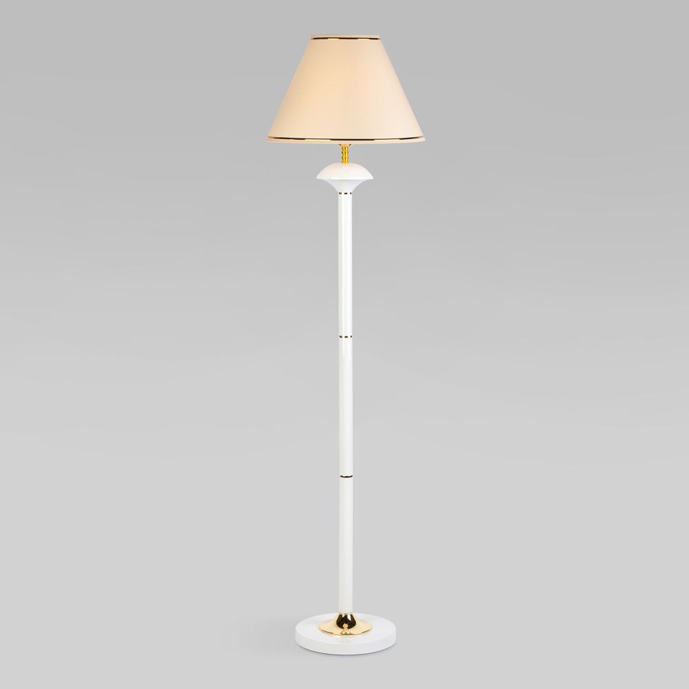 Напольный светильник с абажуром 43 см Eurosvet Lorenzo 01086/1 глянцевый белый