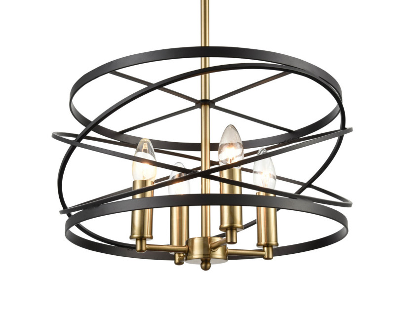 Подвесная люстра Vele Luce Florence VL5092P04, диаметр 40 см, черный