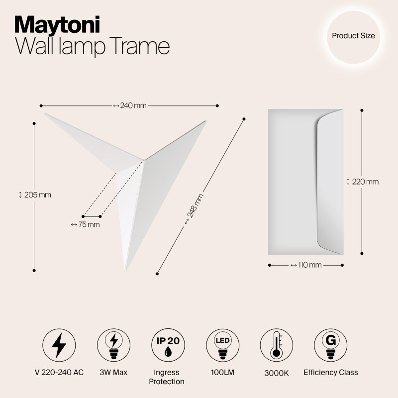 Светильник настенный Maytoni C808WL-L3W, белый/матовый