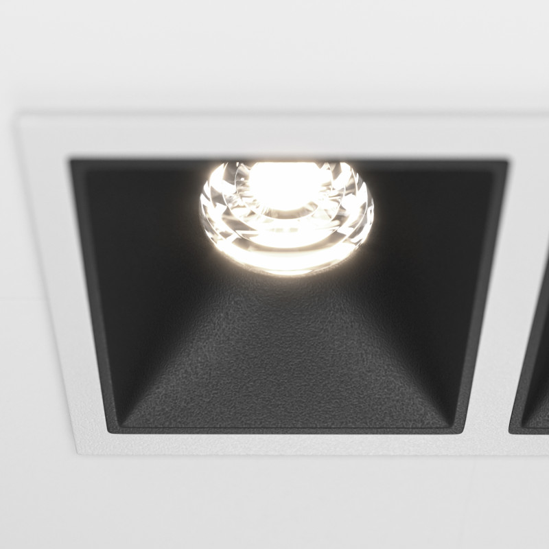 Светильник 13 см, 20W, 4000K, Technical DL043-02-10W4K-D-SQ-WB, белый-черный, 36°, Dim, Triac