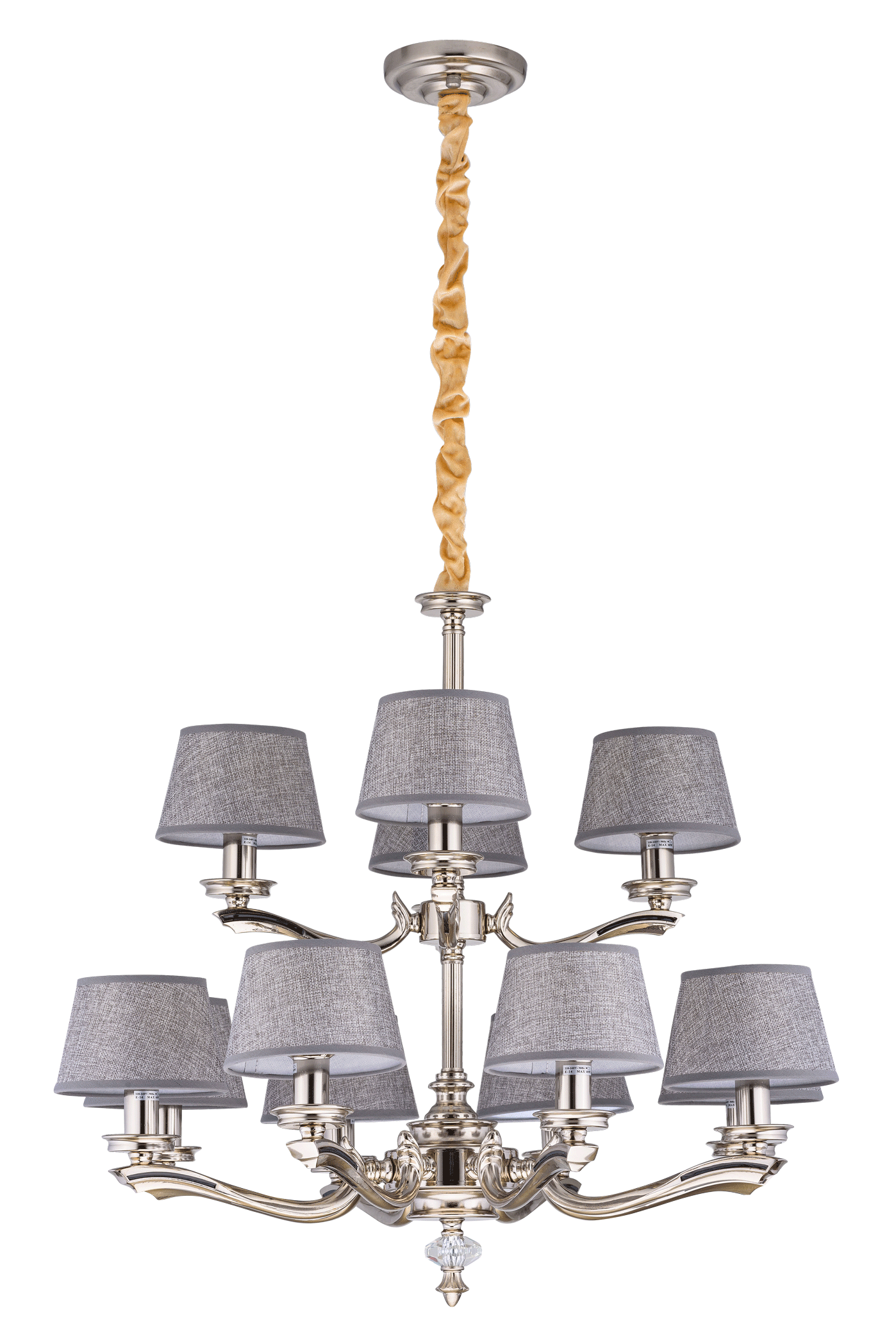 Люстра  620*630-1100, 12*E14, 40W NewRgy Модерн 5288R/8+4 SN, SN