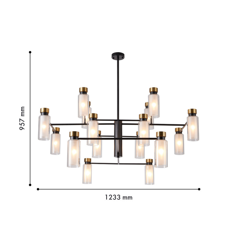 Люстра на штанге 123,5*95,5 см, 16*E14, 960W, Favourite Slank 4482-16P черный